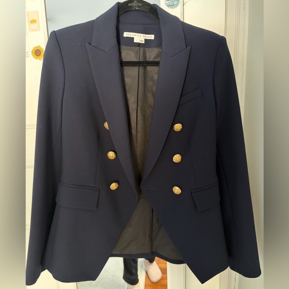Veronica Beard Midnight Blue Blazer with Gold Buttons - Picture 2 of 2